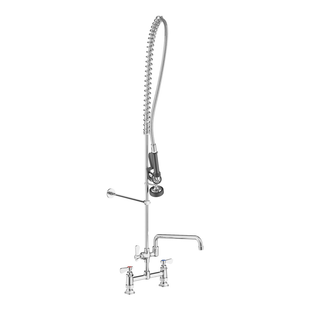 Regency 1.15 GPM Deck-Mounted Pre-Rinse Faucet with 8" Centers and 14" Add-On Faucet