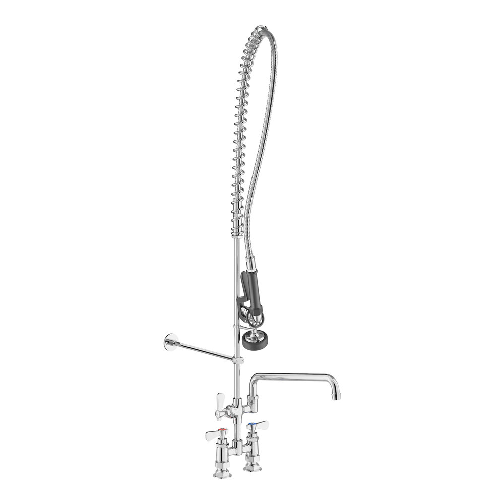 Regency 1.15 GPM Deck-Mounted Pre-Rinse Faucet with 4" Centers and 14" Add-On Faucet
