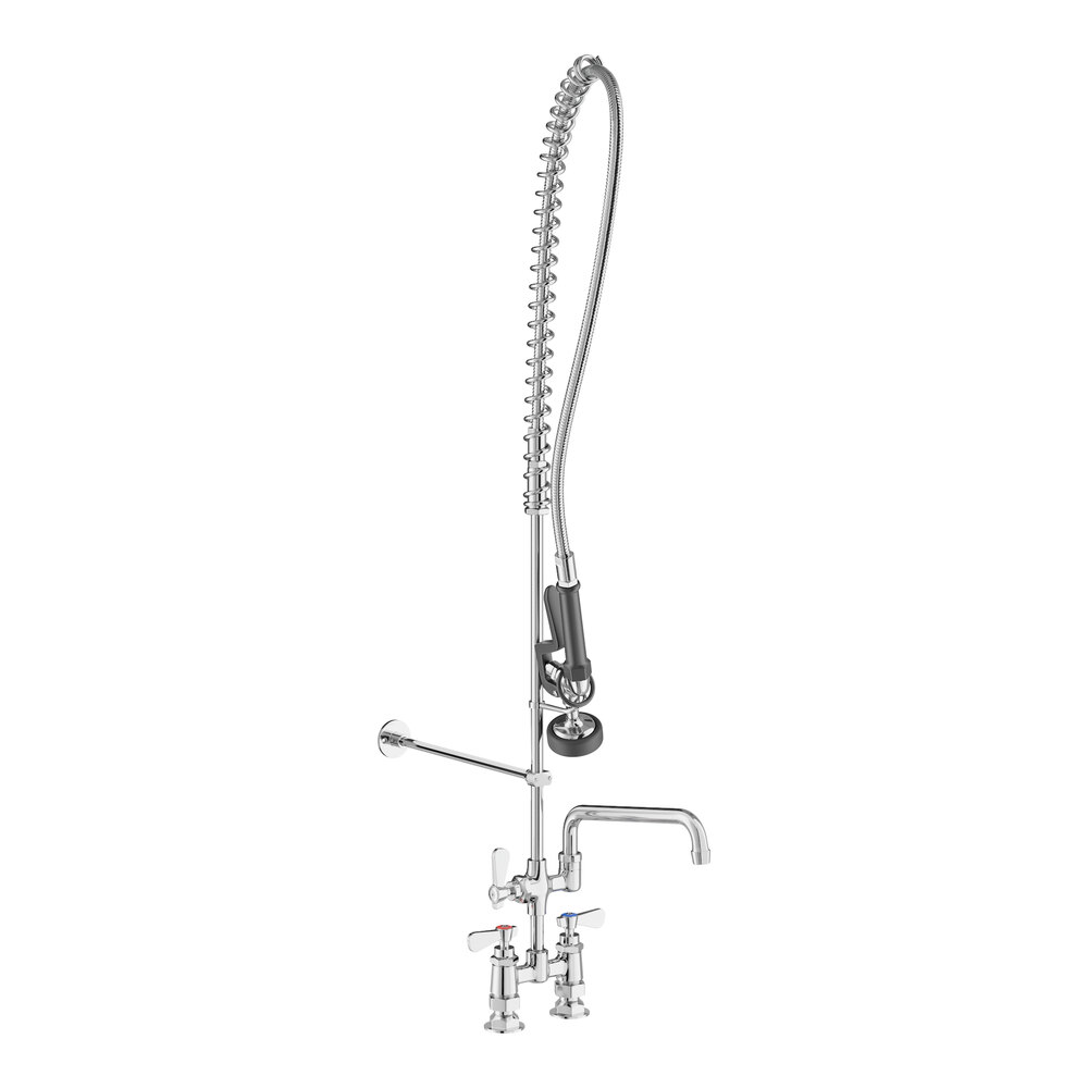 Regency 1.15 GPM Deck-Mounted Pre-Rinse Faucet with 4" Centers and 10" Add-On Faucet