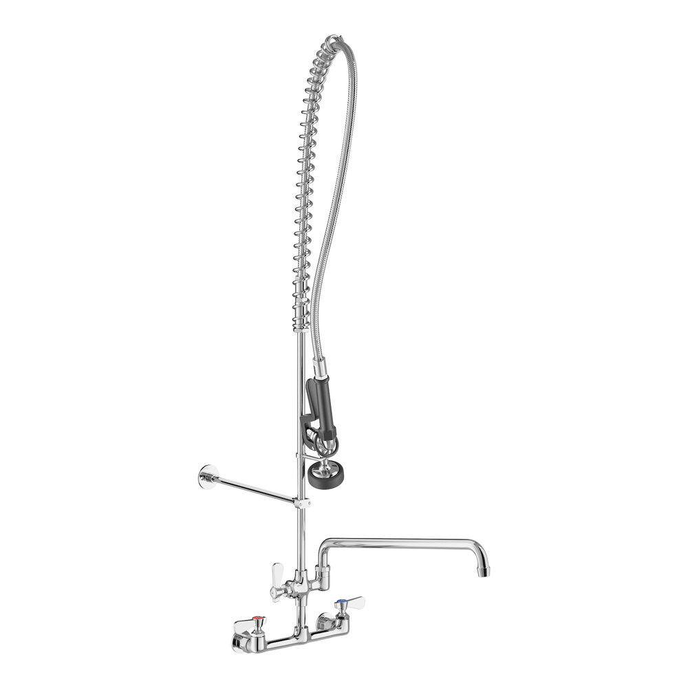 Regency 1.15 GPM Wall-Mounted Pre-Rinse Faucet with 8" Centers and 18" Add-On Faucet