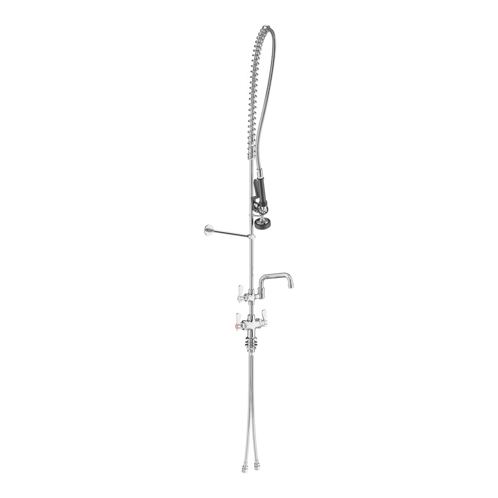 Regency 1.15 GPM Deck-Mounted Pre-Rinse Faucet with Single Base and 8" Add-On Faucet