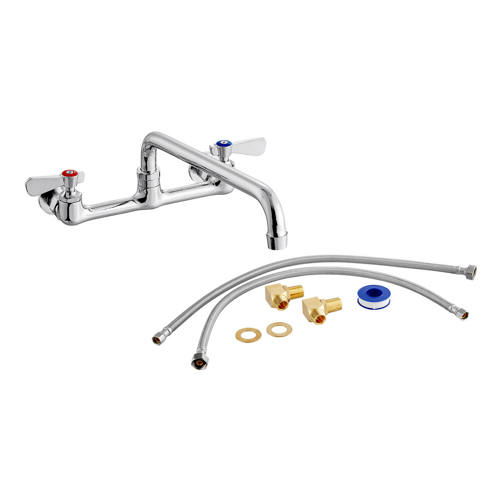 Regency Wall Mount Faucet with 14" Swing Spout, 8" Centers, and Install Kit