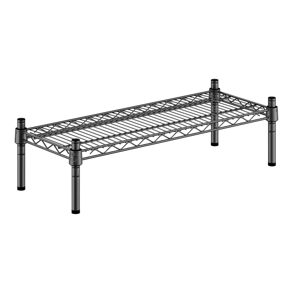 Regency 12" x 30" NSF Black Epoxy 1-Shelf Kit with 8" Posts