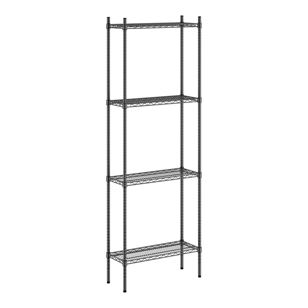 Regency 12" x 30" NSF Black Epoxy 4-Shelf Kit with 86" Posts