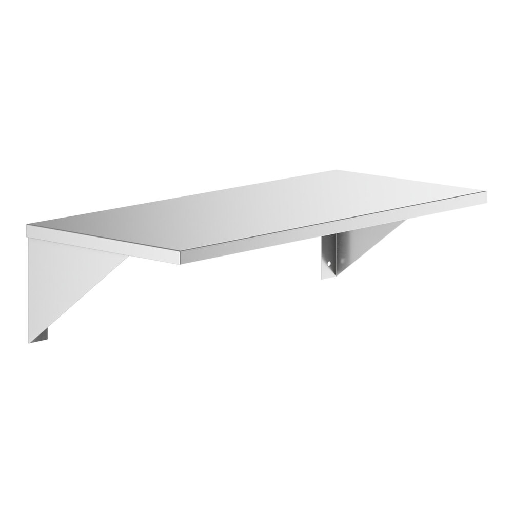 Lavex 8" x 18" Stainless Steel Wall-Mount Shelf