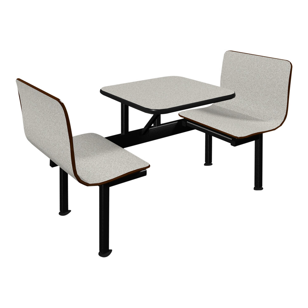 Plymold Contour 24" x 23" White Table Top with 2 White Benches