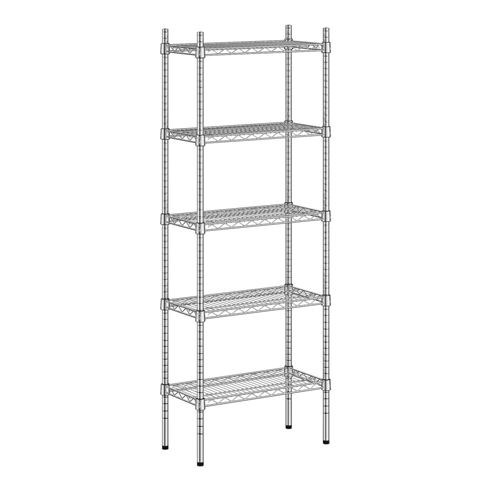 Regency 12" x 24" x 64" NSF Chrome 5-Shelf Kit