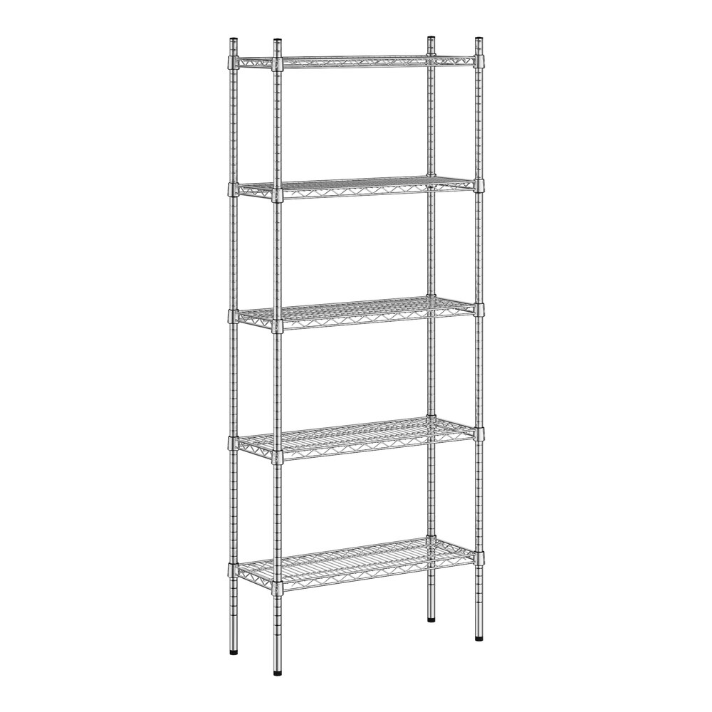 Regency 12" x 30" x 74" NSF Chrome 5-Shelf Kit