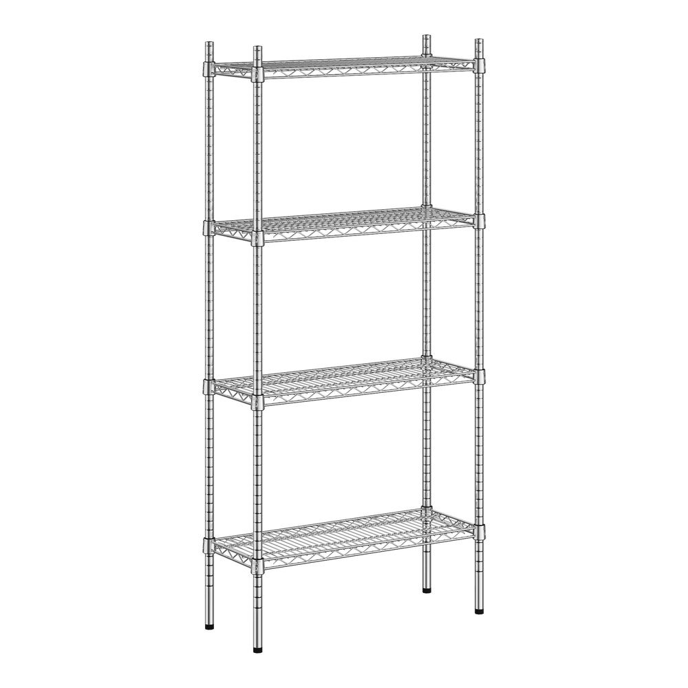 Regency 12" x 30" x 64" NSF Chrome Stationary 4-Shelf Kit