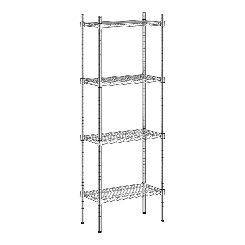 Regency 12" x 24" x 64" NSF Chrome Stationary 4-Shelf Kit