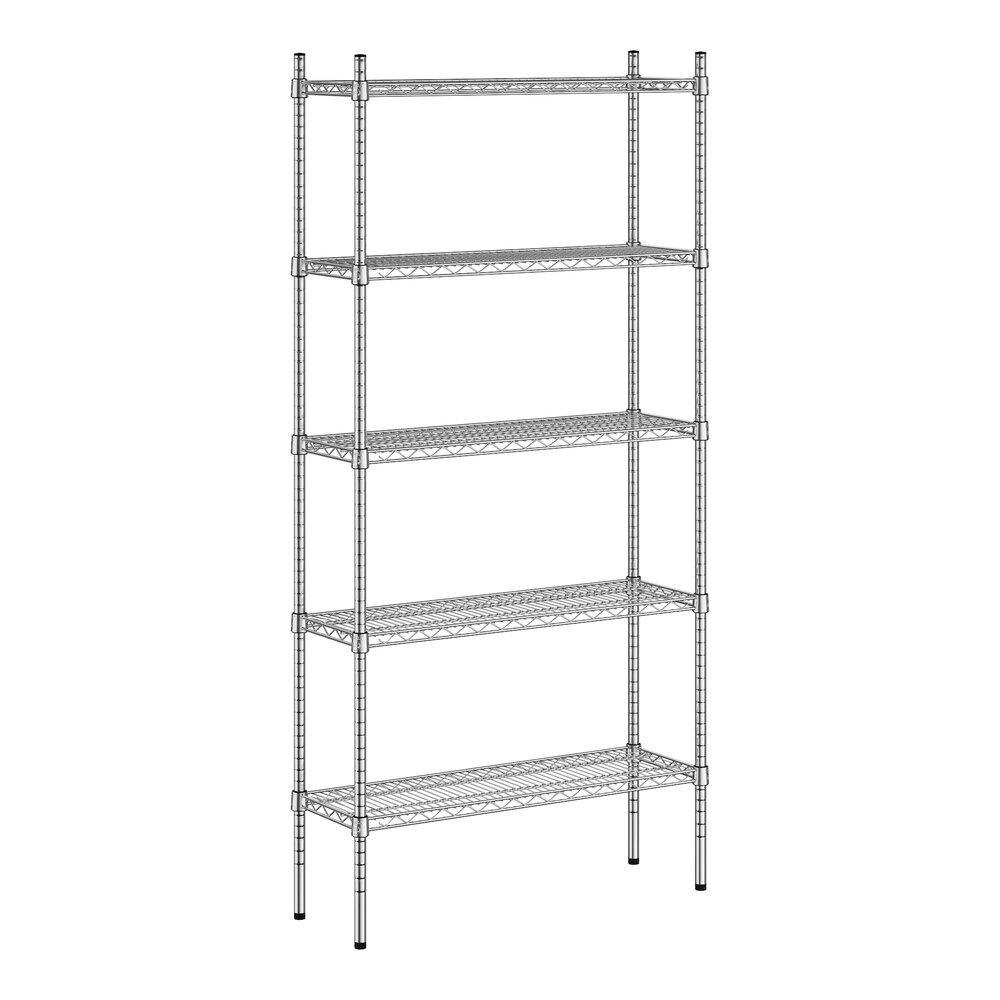 Regency 12" x 36" x 74" NSF Chrome 5-Shelf Kit