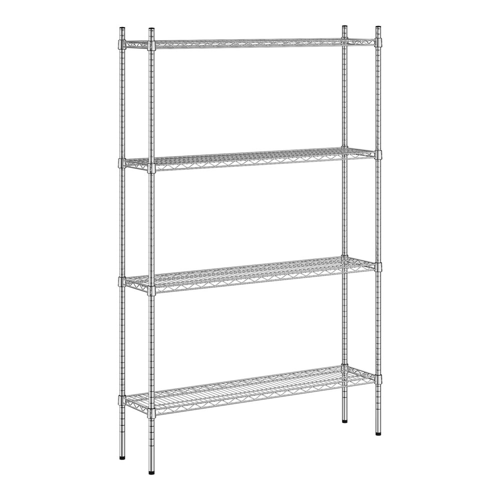 Regency 12" x 48" x 74" NSF Chrome Wire 4-Shelf Kit