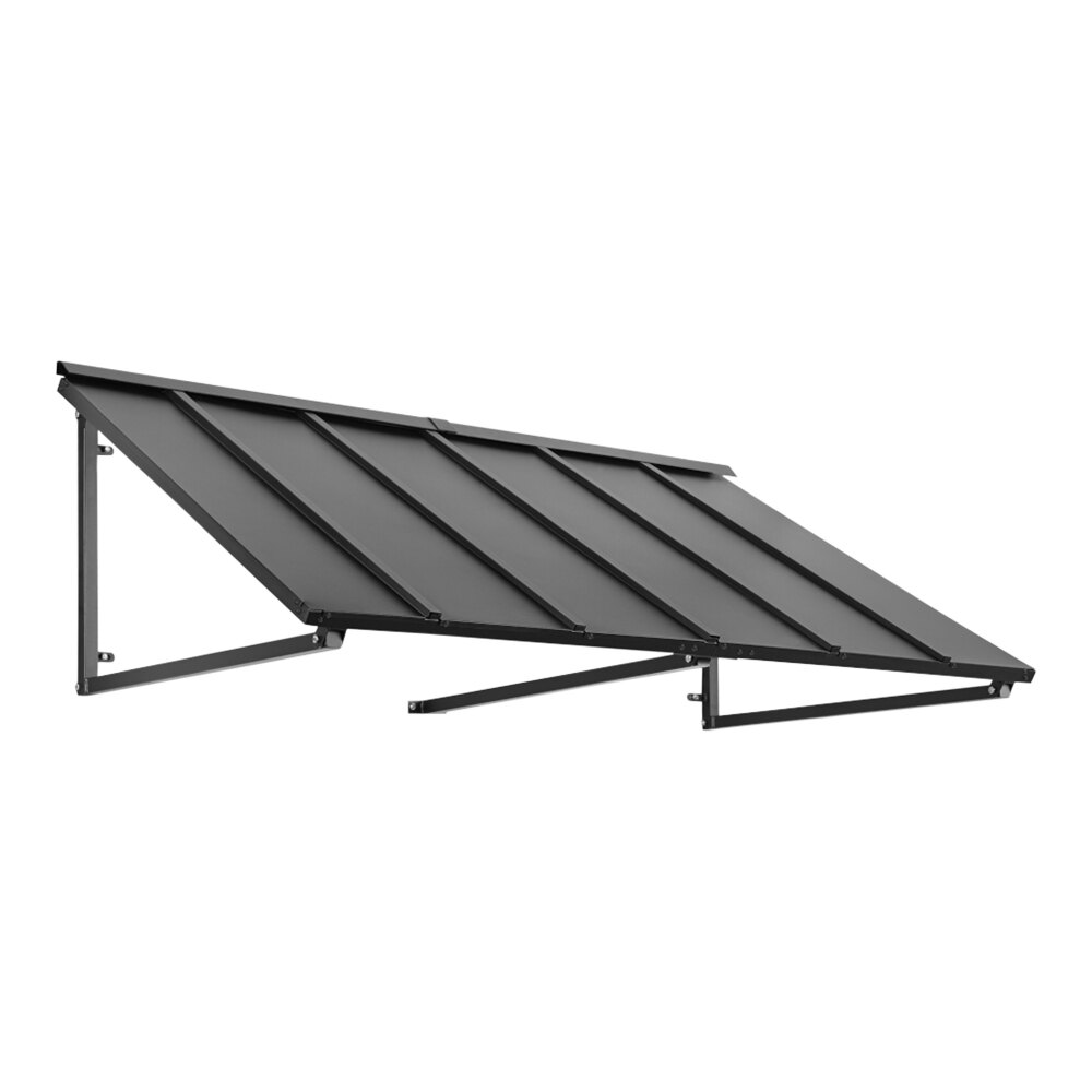 Awntech Houstonian 7' x 3' Black Heavy-Duty Metal Standing Seam Awning