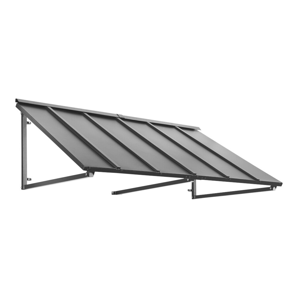 Awntech Houstonian 6' x 3' Pewter Heavy-Duty Metal Standing Seam Awning