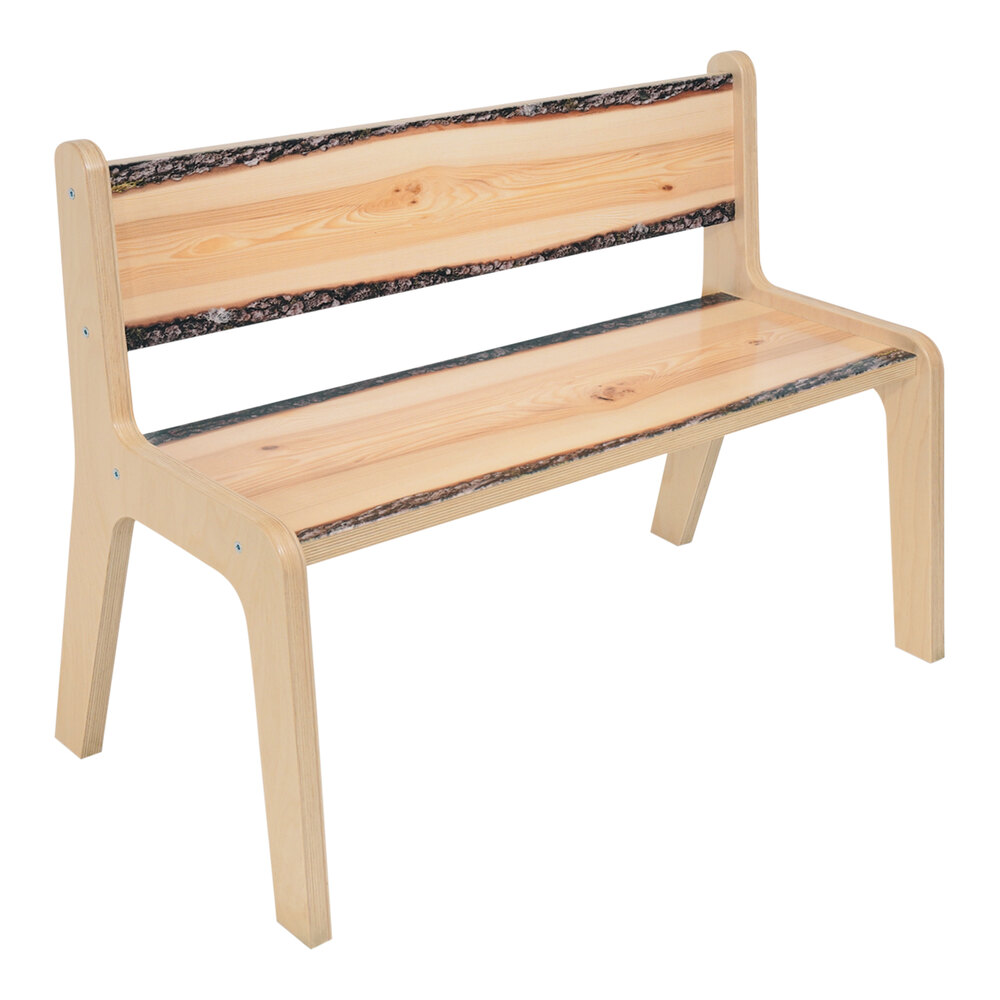 Whitney Brothers Nature View 14" Seat Height Live Edge Wood Bench