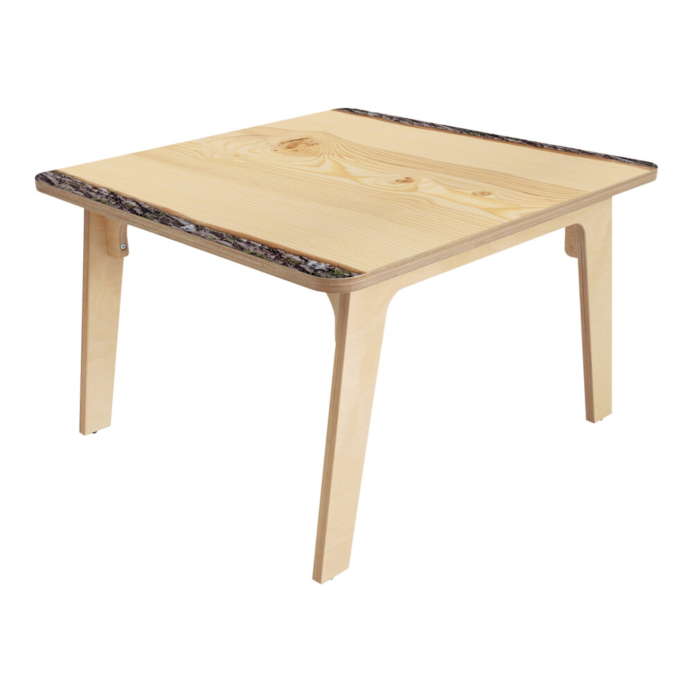 Whitney Brothers Nature View 35" x 35" x 22" Square Live Edge Wood Table