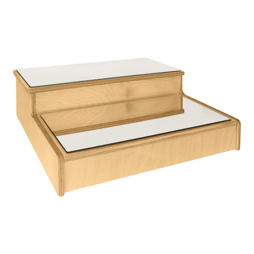 Whitney Brothers 21 3/4" x 21 3/4" x 7 1/4" Wood Infant Floor Mirror Step