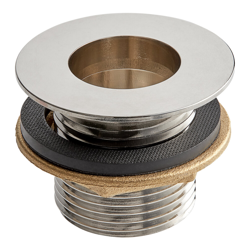 Assure Parts 1" NPS Nickel-Plated Brass Drain for 1 3/8" Sink Opening - 1 1/2" Long