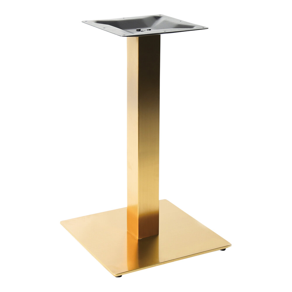 Art Marble Furniture 23" Square Gold Stainless Steel Standard Height Table Base