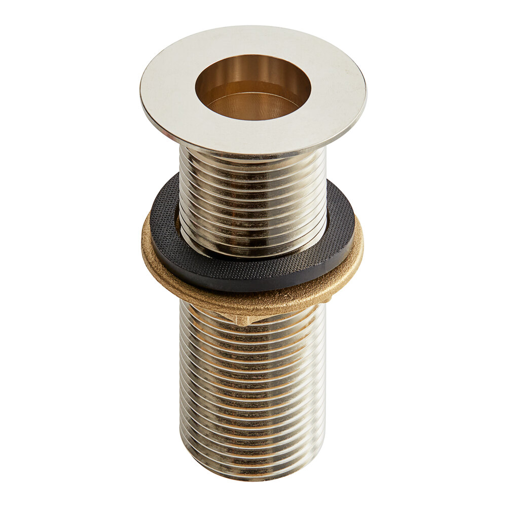 Assure Parts 1" NPS Nickel-Plated Brass Drain for 1 3/8" Sink Opening - 3 1/4" Long