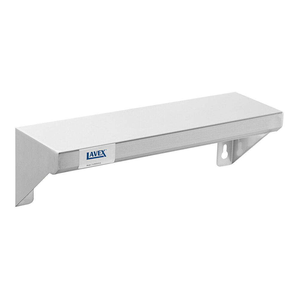 Lavex 5" x 16" Stainless Steel Restroom Wall Mount Shelf