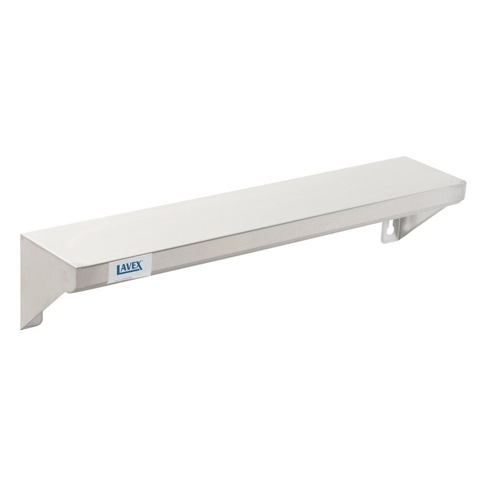 Lavex 5" x 24" Stainless Steel Restroom Wall Mount Shelf