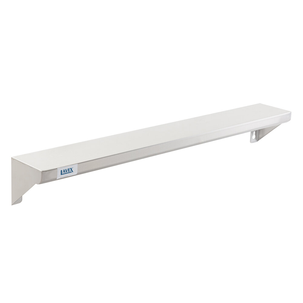 Lavex 5" x 36" Stainless Steel Restroom Wall Mount Shelf