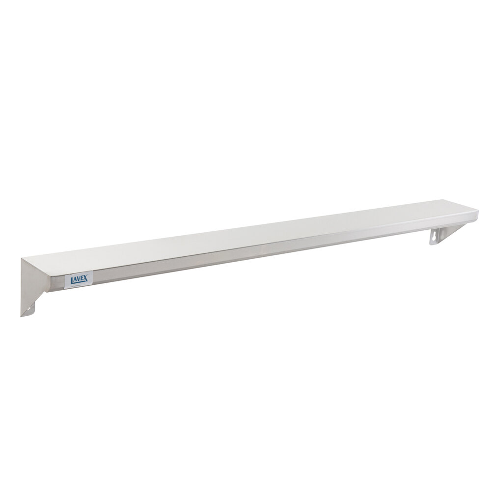 Lavex 5" x 48" Stainless Steel Restroom Wall Mount Shelf