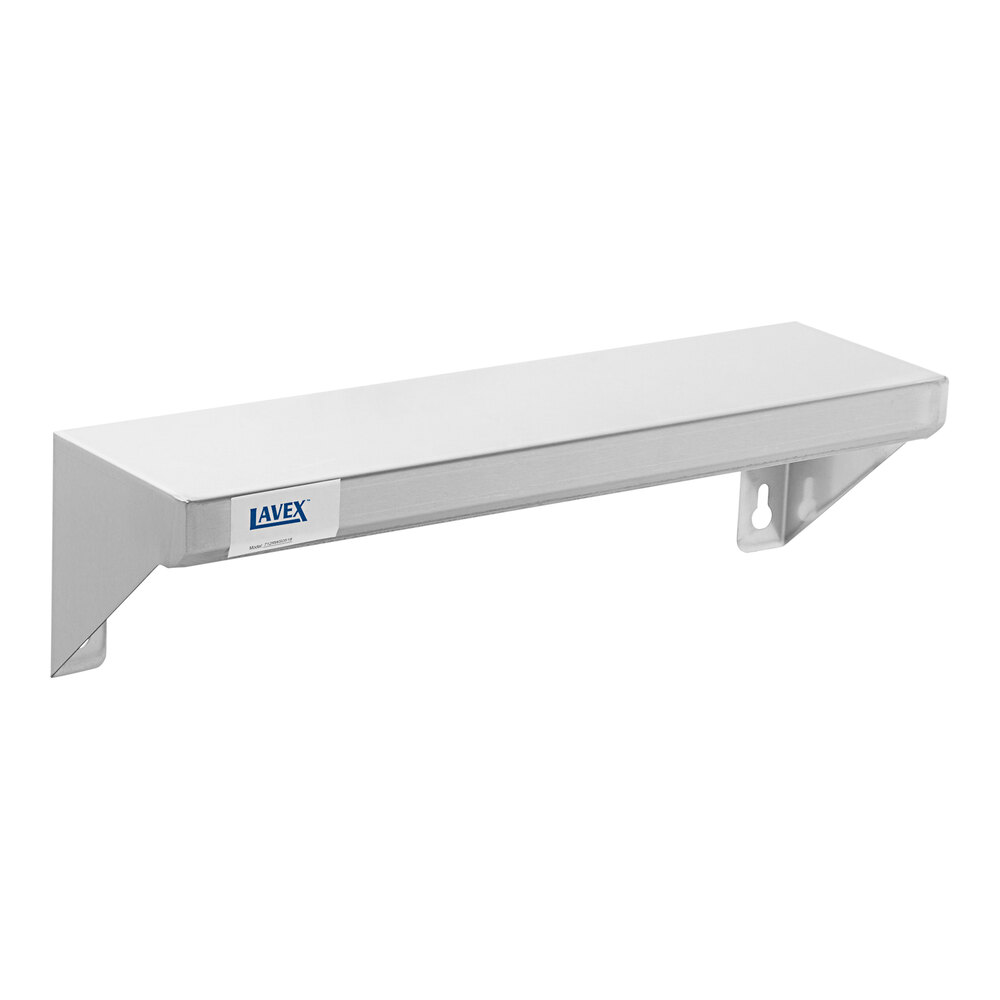 Lavex 5" x 18" Stainless Steel Restroom Wall Mount Shelf