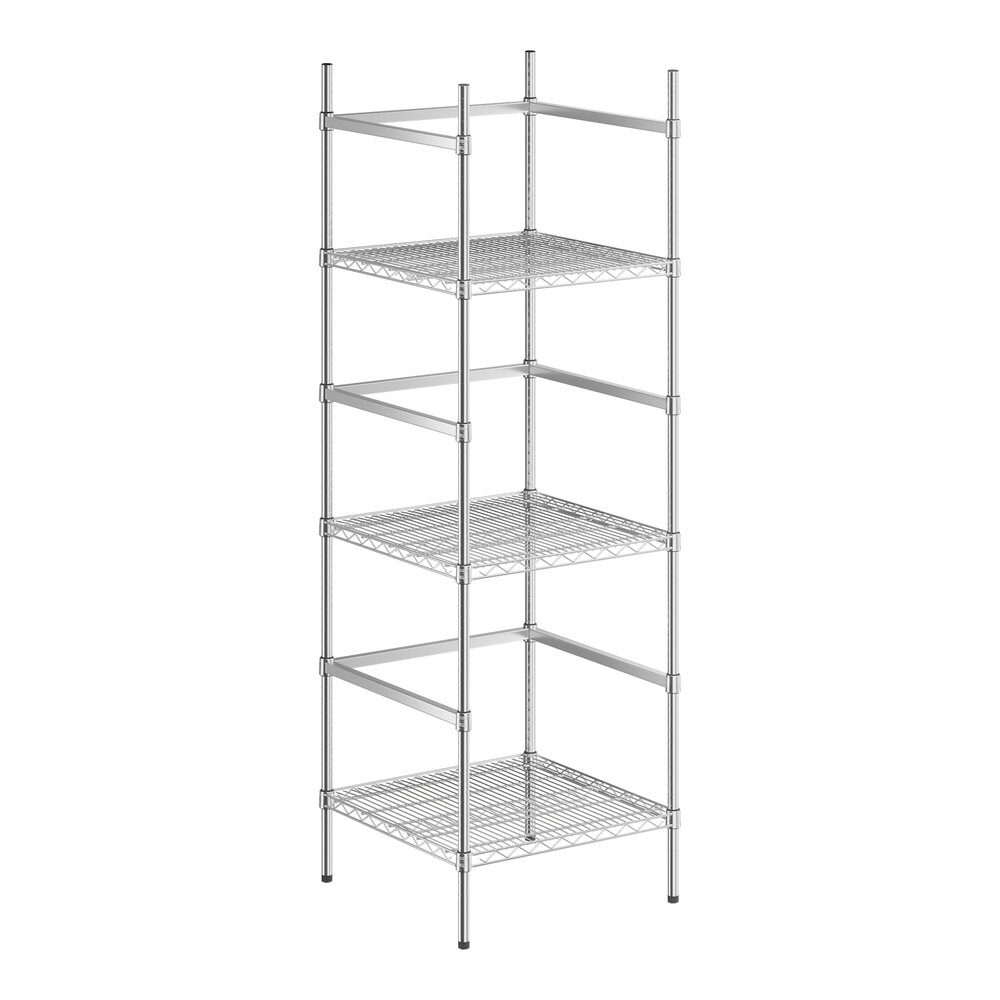 Regency 12-Jug Chrome 5 Gallon Water Jug Rack - 24" x 24" x 74" - 3 Shelves