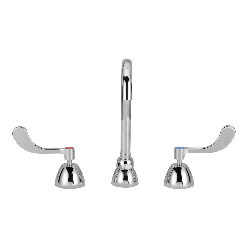 Zurn Elkay Z831A4-XL-ICT AquaSpec 2.2 GPM Deck-Mount Faucet with 8" Centers, 3 1/2" Gooseneck Spout, 4" Wrist Handles, and Ceramic Cartridges