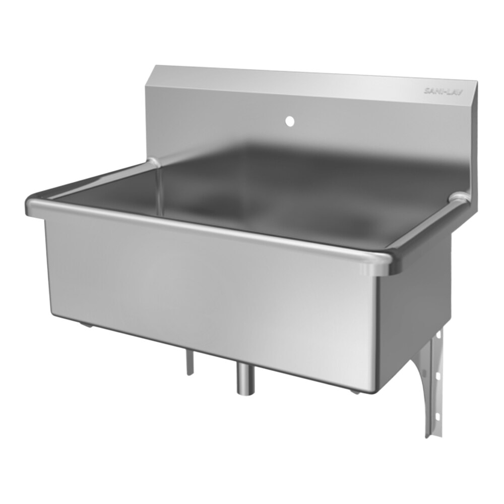 Sani-Lav 5320 31" x 20" Wall-Mounted Scrub Sink with Single Faucet Hole