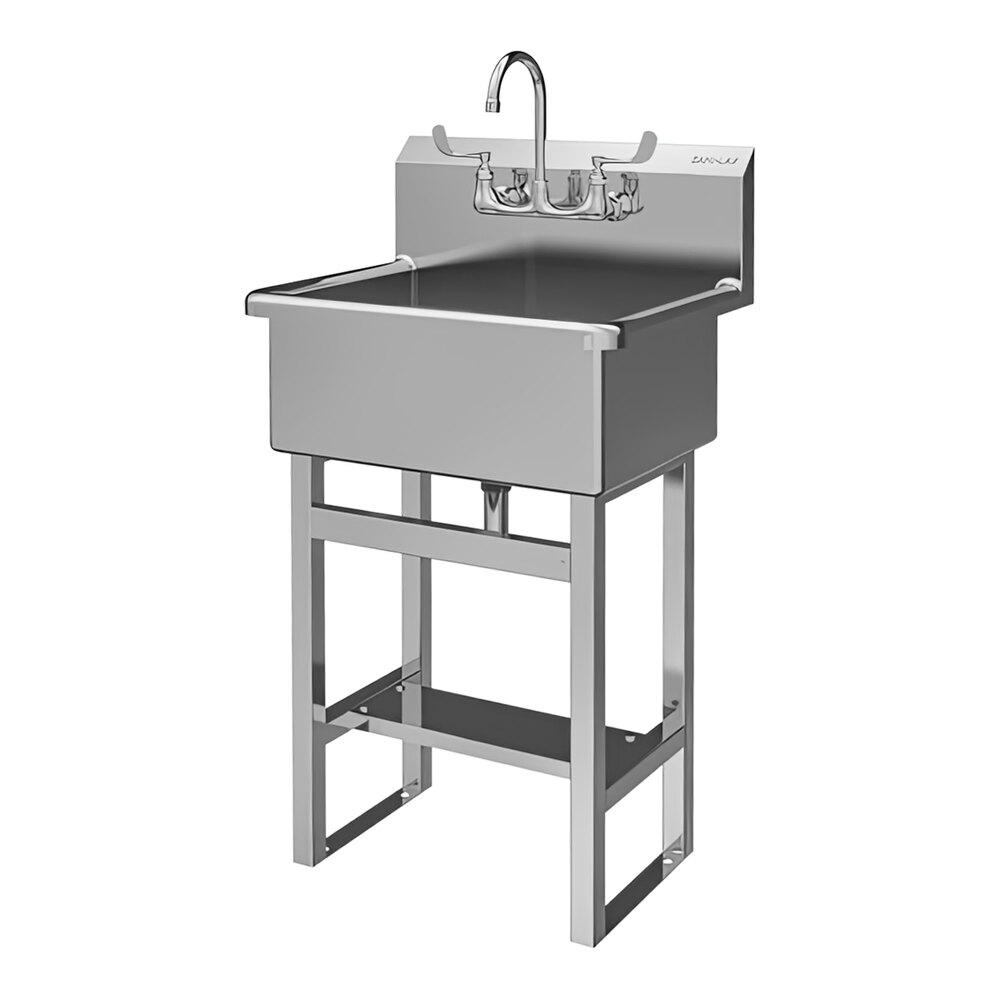Sani-Lav 531FF-0.5 25" x 20" Floor-Mounted Scrub Sink with (1) 0.5 GPM Faucet