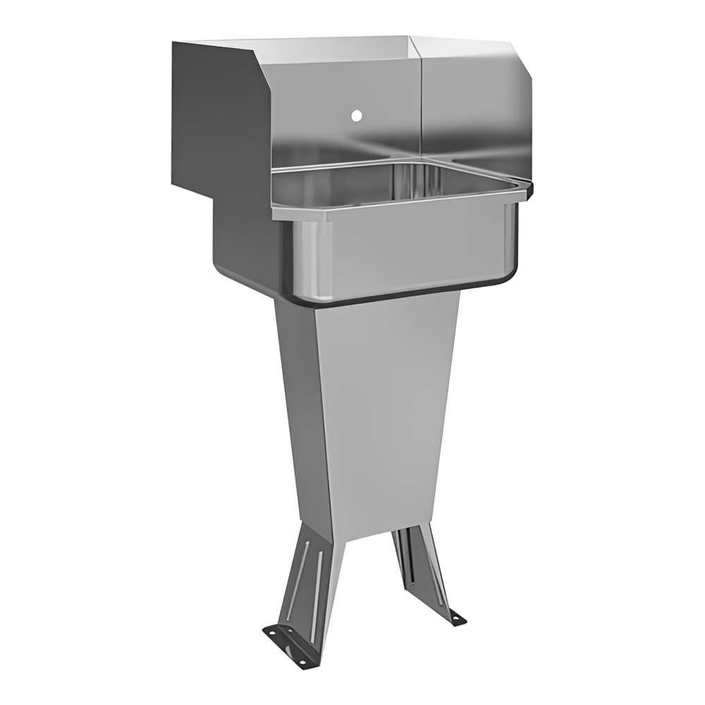 Sani-Lav 5038 19" x 18" Floor-Mounted Hand Sink with 8" Centers and Side Splashes
