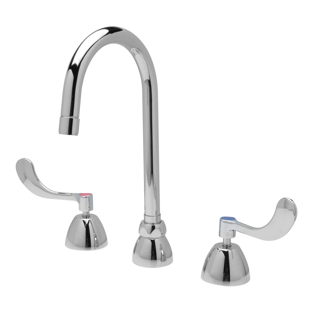 Zurn Elkay Z831B4-XL-3F AquaSpec 0.5 GPM Deck-Mount Spray Faucet with 5 3/8" Gooseneck Spout, 4" Wrist Handles, and Ceramic Cartridges