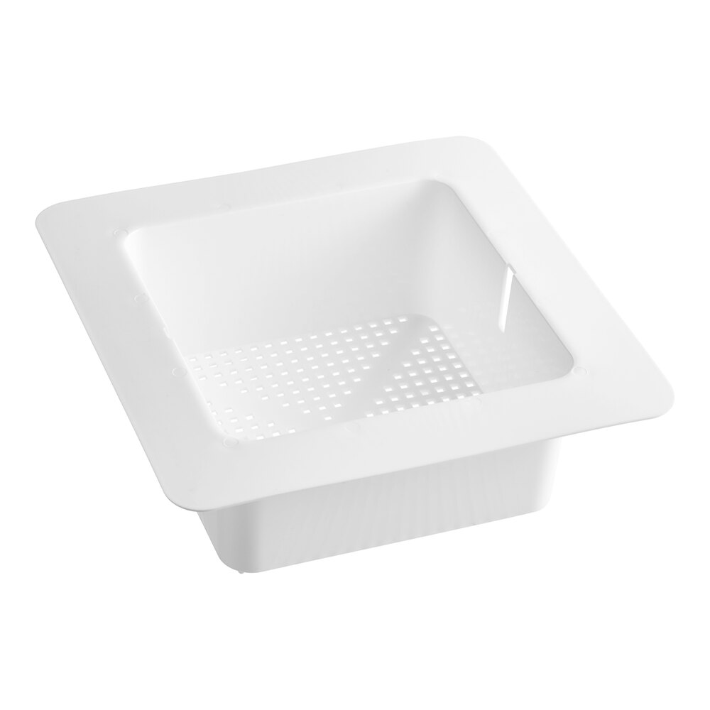 11 3/4" x 11 3/4" x 4 3/16" Flanged Plastic Floor Drain Strainer with 3/16" Holes