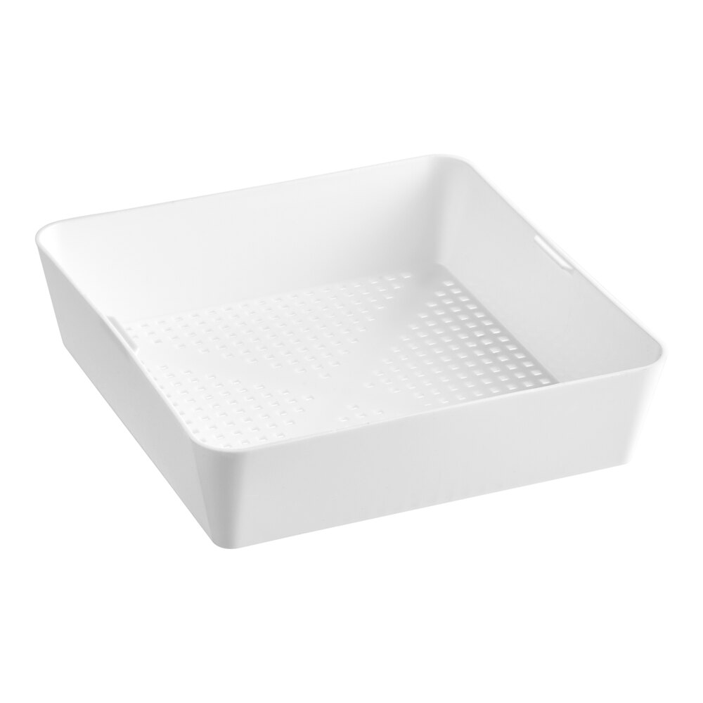 8 1/2" x 8 1/2" x 2 7/16" Plastic Floor Drain Strainer with 3/16" Holes