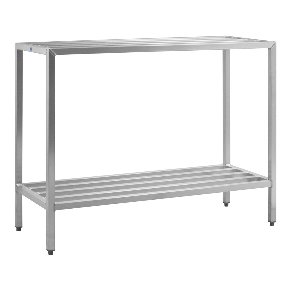 New Age 60" x 24" x 48" 2-Shelf Heavy-Duty Aluminum Shelving Rack 1027