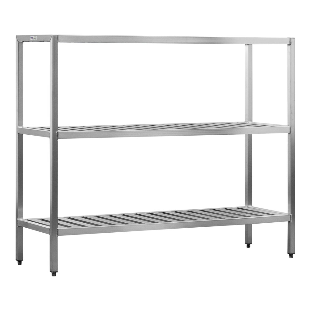 New Age 42" x 24" x 60" 3-Shelf Aluminum T-Bar Shelving Rack 1051TB