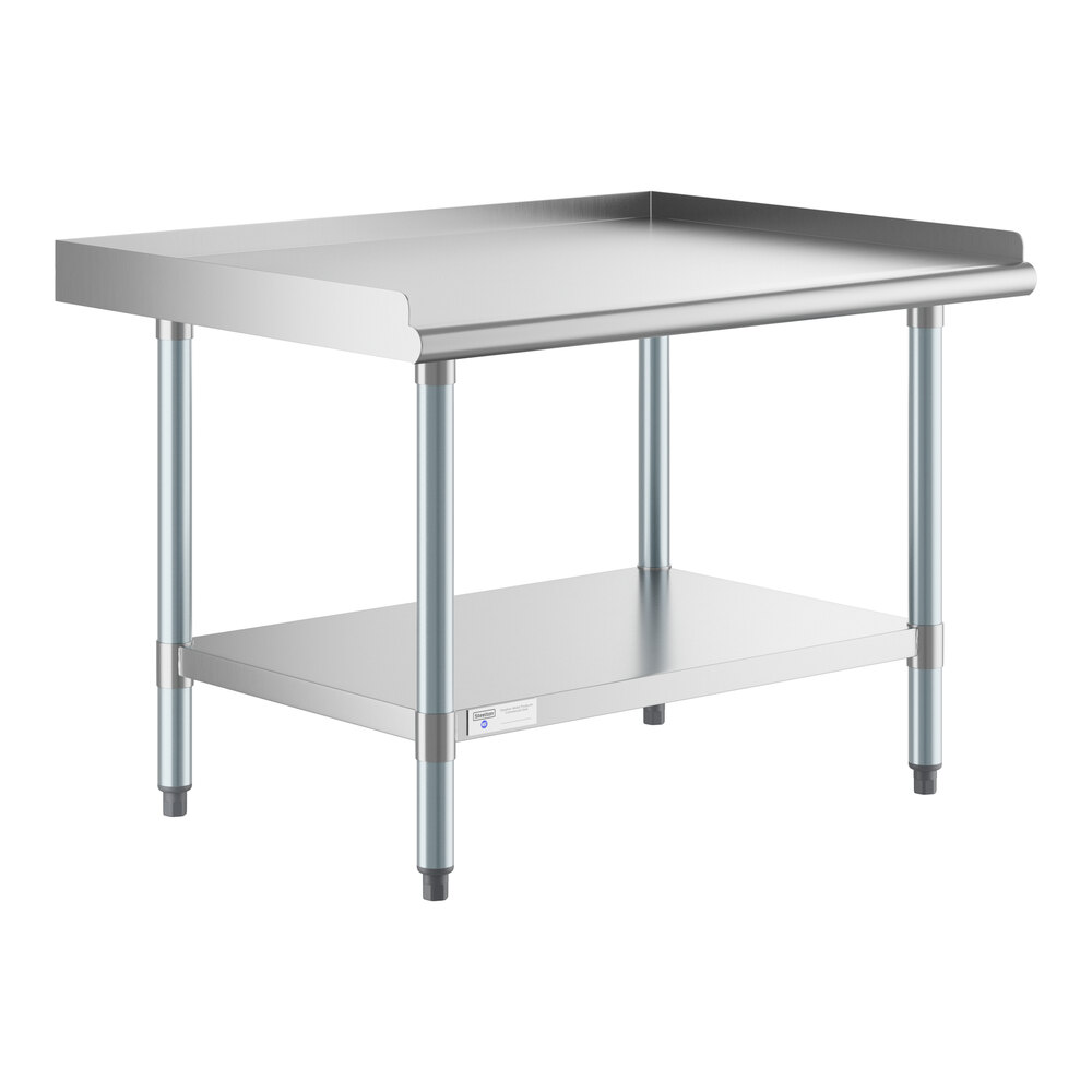 Steelton 24" x 36" 18 Gauge Stainless Steel Equipment Stand with Galvanized Steel Undershelf and Legs