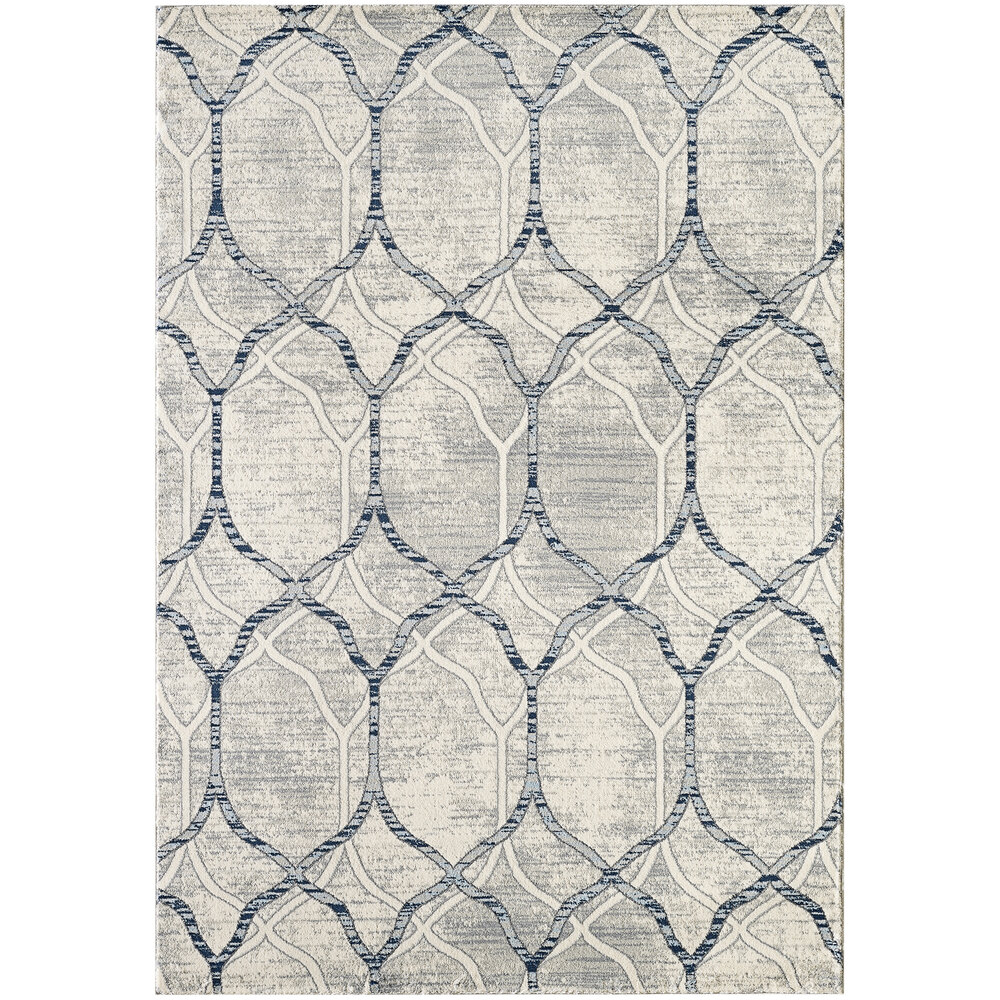 Abani Arto Collection 4' x 6' Cream / Gray Contemporary Geometric Trellis Area Rug