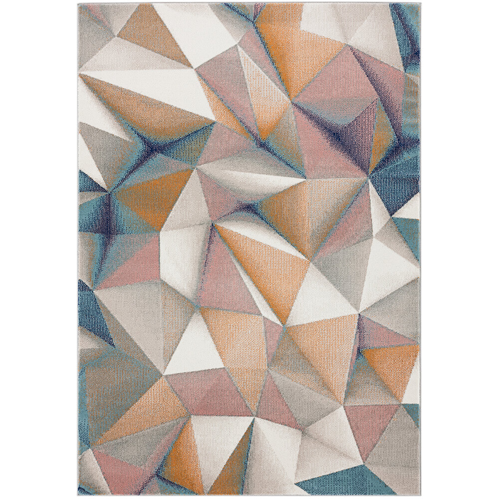 Abani Arto Collection 5' 3" x 7' 6" Multicolor Contemporary Abstract 3D Geometric Area Rug