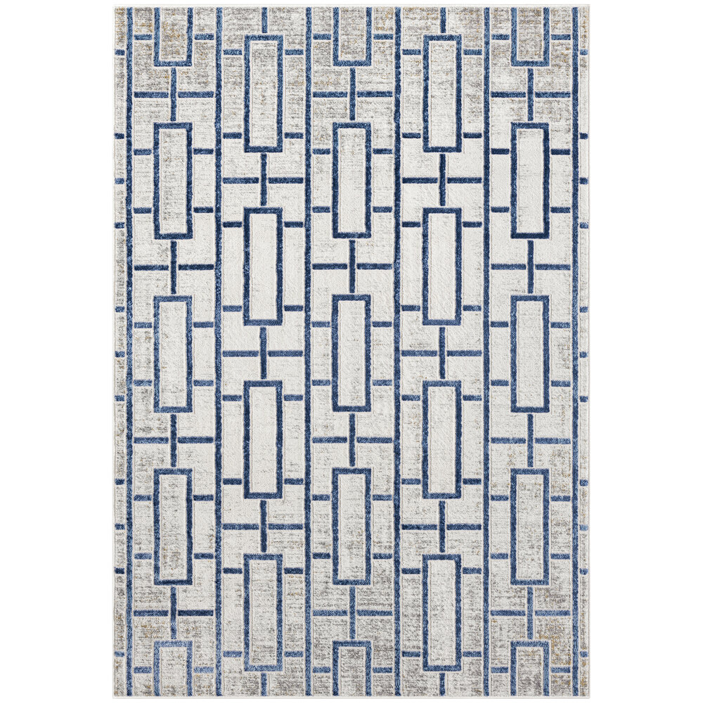Abani Atlas Collection 7' 9" x 10' 2" Blue / Gray Contemporary Seamless Rectangle Area Rug