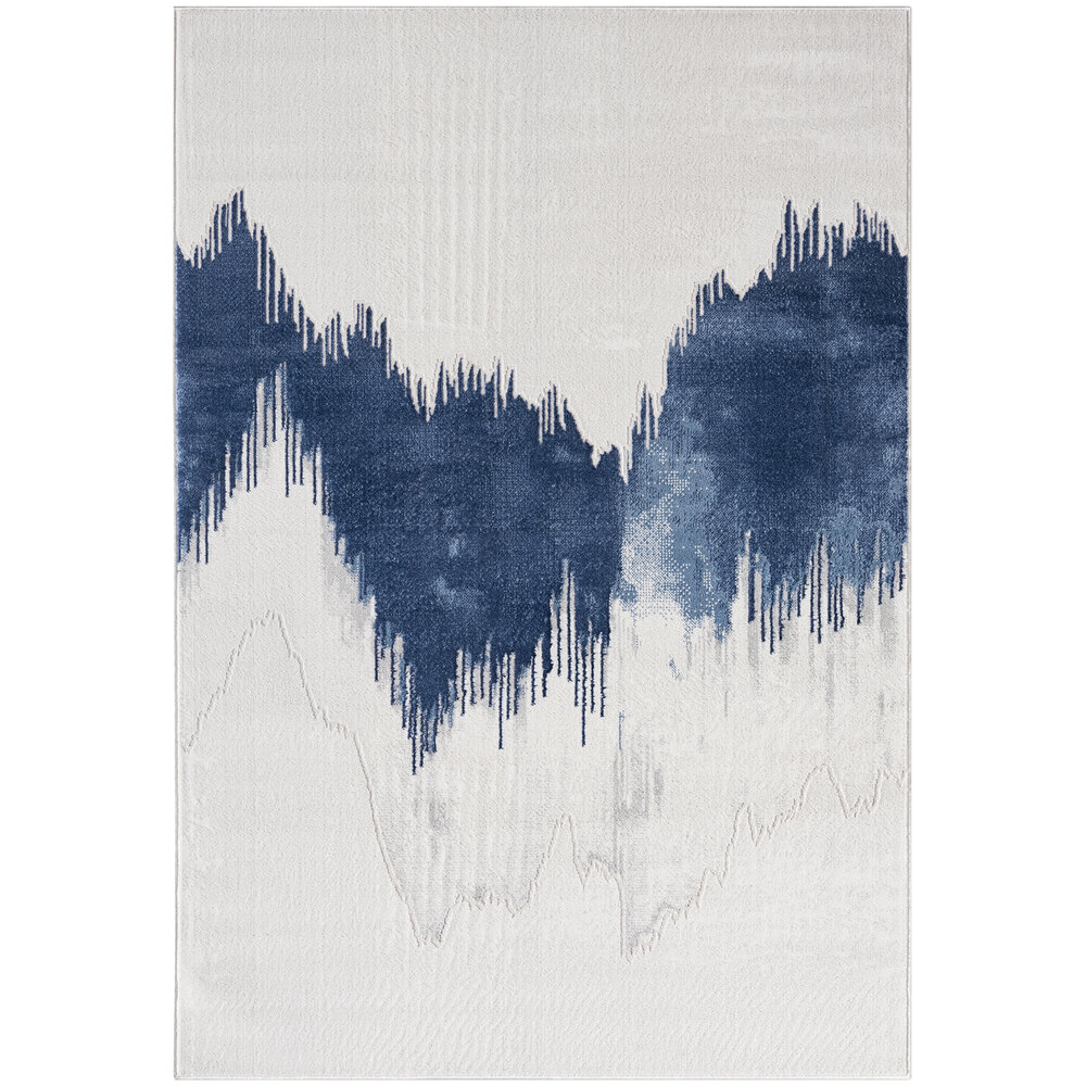 Abani Atlas Collection 7' 9" x 10' 2" Blue / Gray Contemporary Abstract Mountain Area Rug