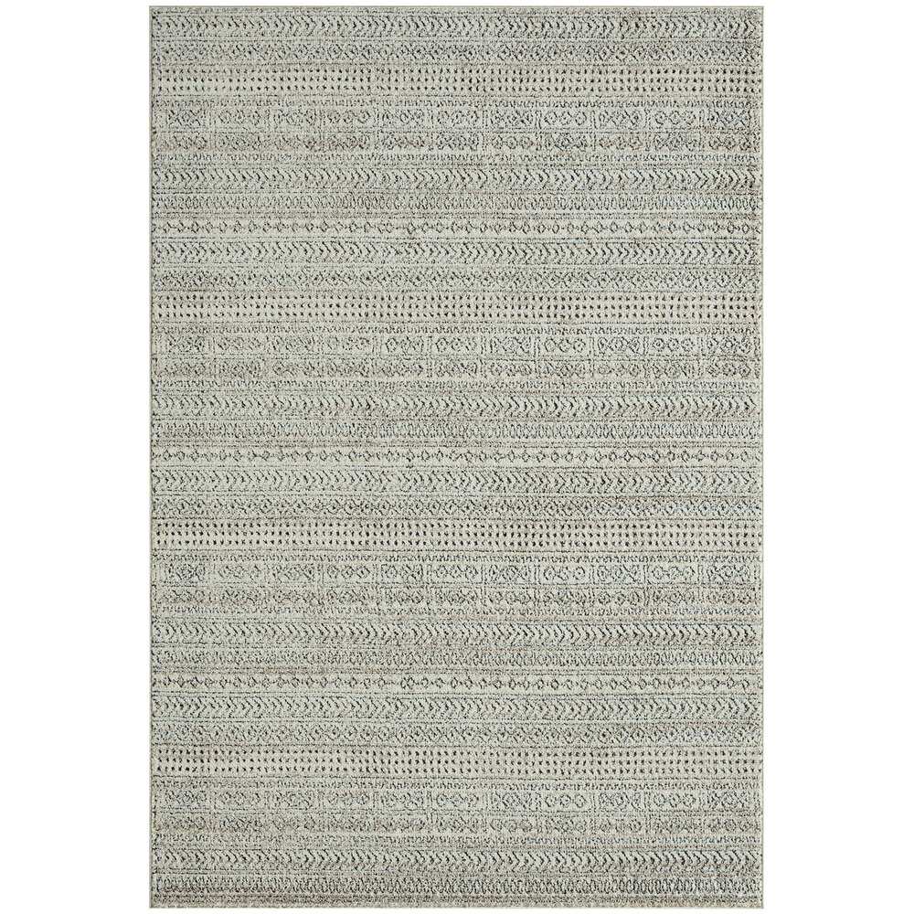 Abani Cabo Collection 6' x 9' Cream / Gray Contemporary Striped Area Rug
