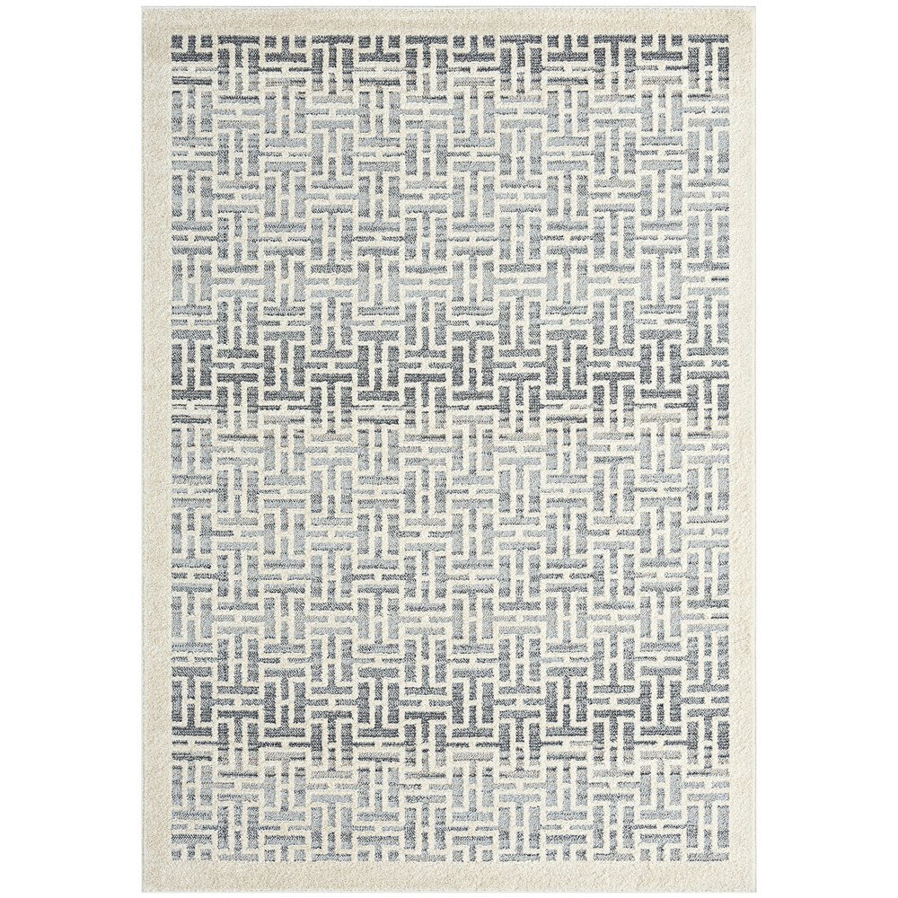 Abani Cabo Collection 7' 9" x 10' 2" Gray Farmhouse Geometric Area Rug