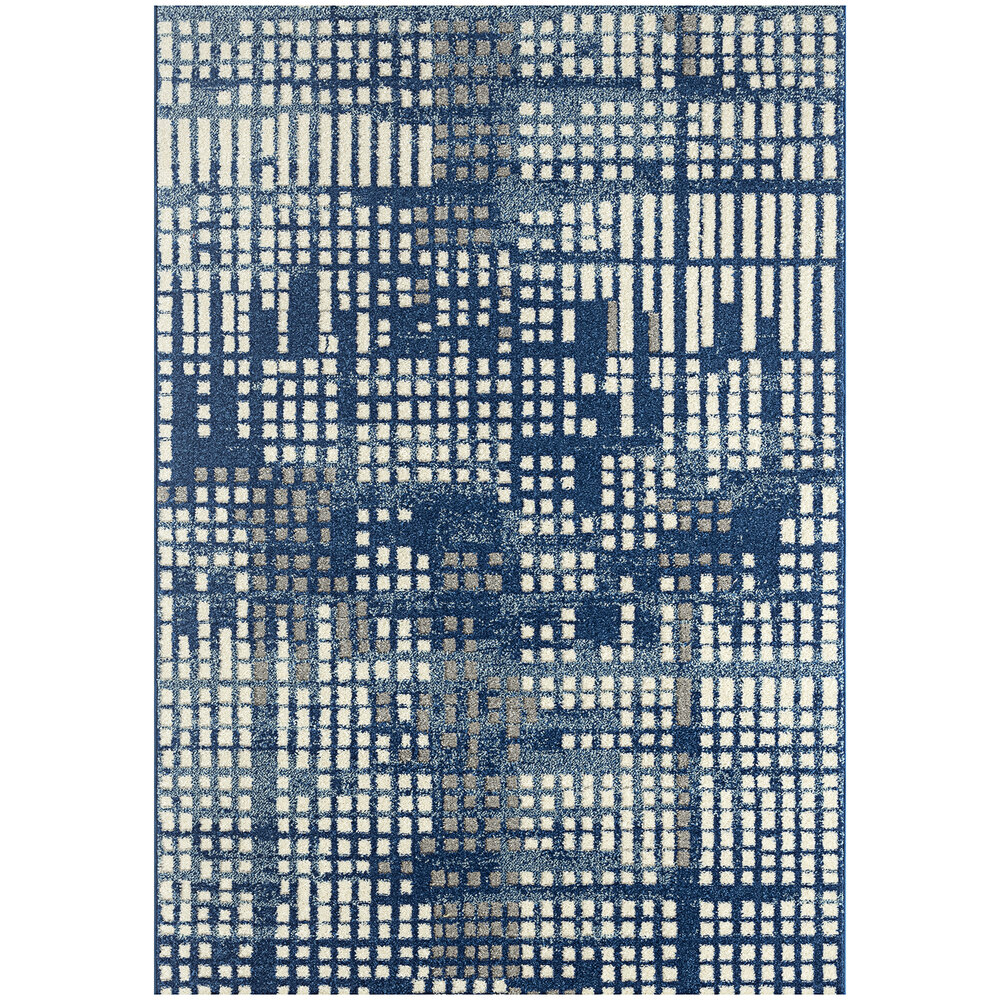 Abani Casa Collection 6' x 9' Cream / Navy Contemporary Abstract Area Rug
