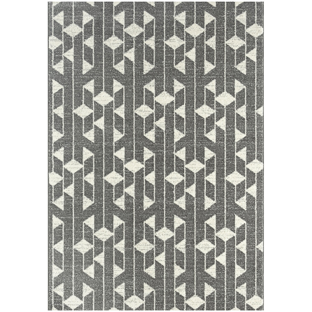 Abani Casa Collection 5' 3" x 7' 6" Cream / Gray Contemporary Geometric Area Rug