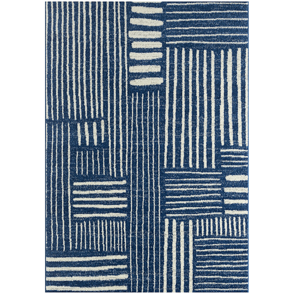 Abani Casa Collection 6' x 9' Navy Southwestern Geometric Tribal Area Rug