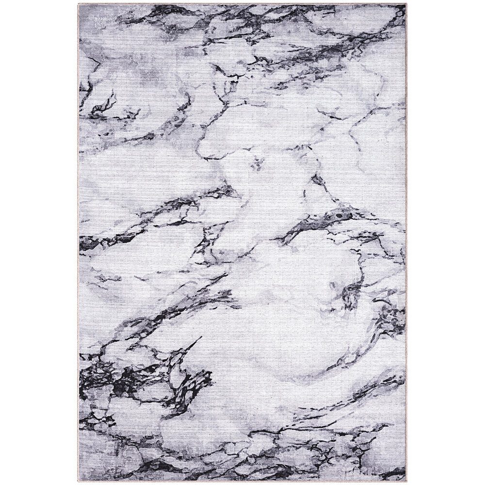 Abani Parker Collection 7' 9" x 10' 2" Cream / Gray Contemporary Marble Area Rug